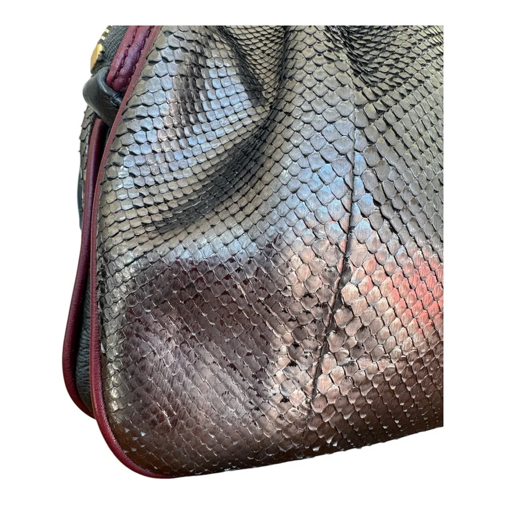 Authentic MARC JACOBS Anthracite Python Capra GM Clutch Shoulder Bag - Picture 6 of 16